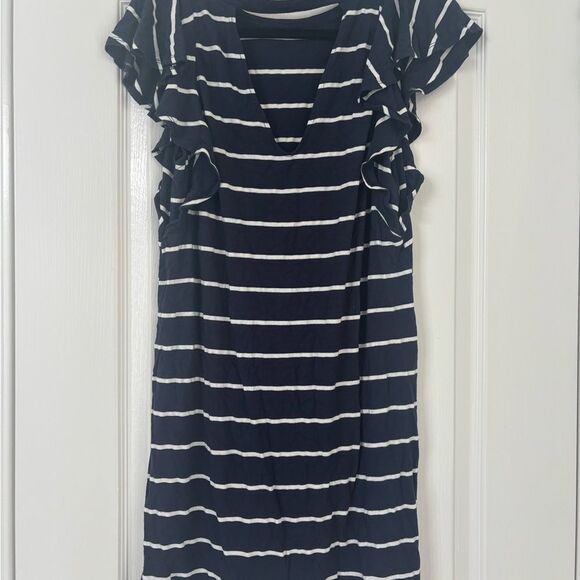Abercrombie Navy and White Striped Dress -medium - Picture 3 of 3